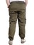 Erkek Kargo Cep Jogger Pantolon Haki Renk Keten Kumaş ile Rahat Kullanım 23912 4