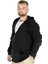 Büyük Beden Erkek Sweatshirt Zippered Recycle B20533 Siyah 1