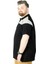 Mode Xl Büyük Beden T-Shirt Polo Double Color 22337 Siyah 2