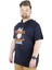 Mode Xl Büyük Beden Tshirt Kapşonlu Act Now 22128 Lacivert 1