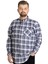 Büyük Beden Erkek Gömlek Ekose Uzun Kollu 23300 Gri 1