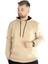 Erkek Sweatshirt Kapşonlu Pocket Basic 20562 Bej 1