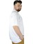 Battal Beden Erkek Tshirt Polo Yaka Nakışlı Klasik Pike 20553 Beyaz 2