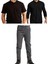 Unisex Çocuk Ribana Bel Keten Okul Pantolonu + Polo Yaka Kısa ve Uzun Kol T-Shirt 1