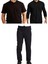 Unisex Çocuk Ribana Bel Keten Okul Pantolonu + Polo Yaka Kısa ve Uzun Kol T-Shirt 1