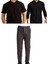 Unisex Çocuk Ribana Bel Keten Okul Pantolonu + Polo Yaka Kısa ve Uzun Kol T-Shirt 1