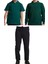 Unisex Çocuk Ribana Bel Keten Okul Pantolonu + Polo Yaka Kısa ve Uzun Kol T-Shirt 1