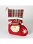 Yılbaşı Süsü Ekose Desenli Çorap Noel Baba Figürlü Kırmızı 16X23 Cm. 2