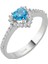 Pırlanta ve Kalp Mavi Topaz Taşlı Yüzük 0415R0060 1
