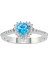 Pırlanta ve Kalp Mavi Topaz Taşlı Yüzük 0415R0060 2