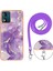 Motorola Moto E13 4g Imd Mermer Desenli Telefon Kılıfı Elektrokaplatma Tpu Krizle Anti-Çizelge Kapağı Lanyard (Yurt Dışından) 4