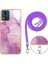 Motorola Moto E13 4g Imd Mermer Desenli Telefon Kılıfı Elektrokaplatma Tpu Krizle Anti-Çizelge Kapağı Lanyard (Yurt Dışından) 4