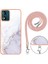 Motorola Moto E13 4g Imd Mermer Desenli Telefon Kılıfı Elektrokaplatma Tpu Krizle Anti-Çizelge Kapağı Lanyard (Yurt Dışından) 4