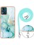 Motorola Moto E13 4g Imd Mermer Desenli Telefon Kılıfı Elektrokaplatma Tpu Krizle Anti-Çizelge Kapağı Lanyard (Yurt Dışından) 4