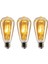 ST64 Flamanlı 4W Rustik LED Ampul 3'lü Paket Dekoratif 1