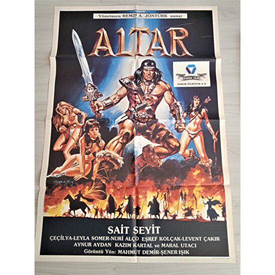 Altar - Sait Seyit Nuri Alço Eşref Kolçak Dönem Baskı Film Afişi ( Yerli Conan ) - 70x100 cm