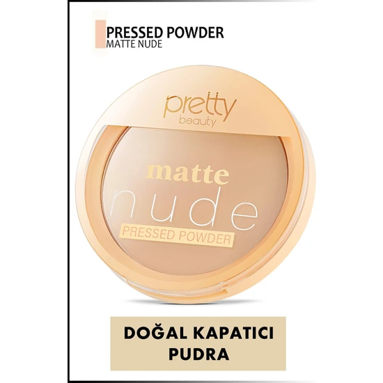 Pretty Beauty Matte Nude Pressed Powder & Mat Bitişli Toz Pudra PB:206A-01