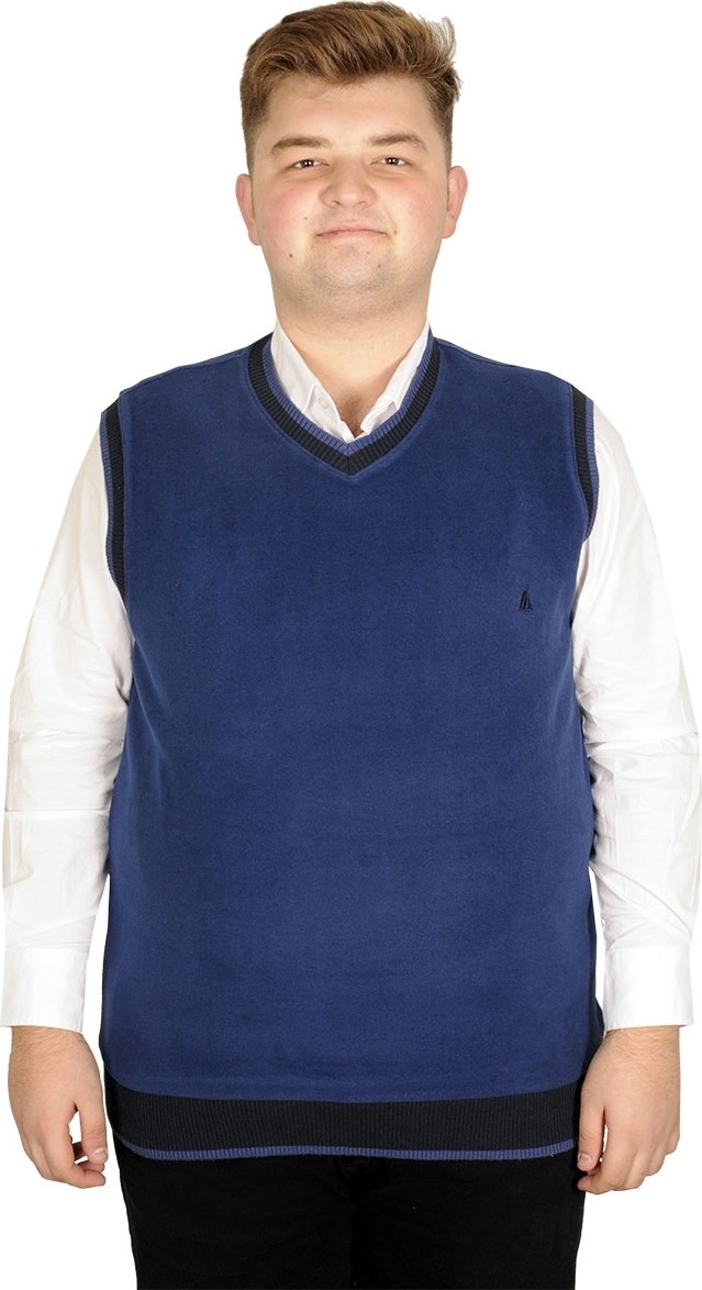 ModeXL Büyük Beden Erkek Süeter Vanize Selanik Siyah %87 Pamuk %13 Polyester V Yaka