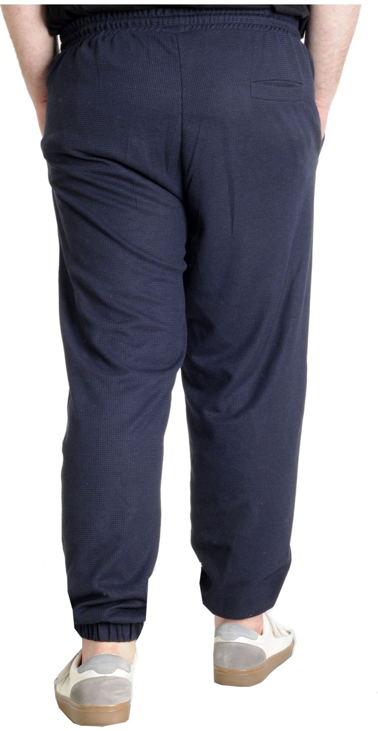 ModeXL Erkek Eşofman Altı Lastikli Paça Waffle Kumaş 3XL Konforlu Kullanım Siyah görsel 8