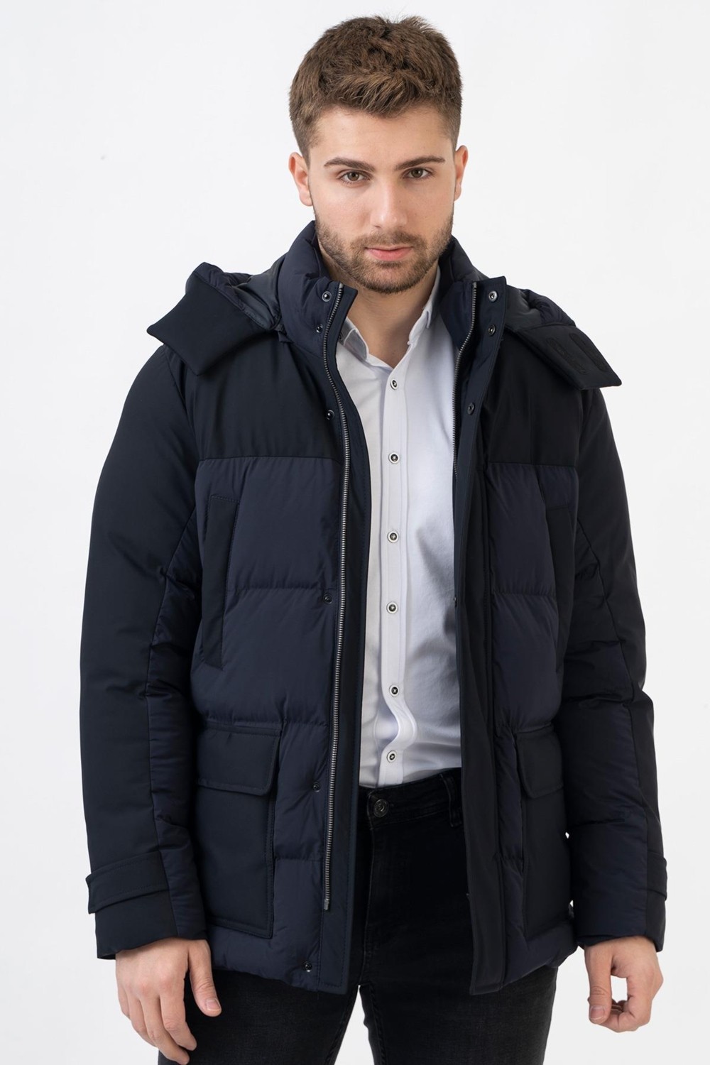 White Stone Edmonton 58101SLIM Fit Kapüşonlu Kaban Laci