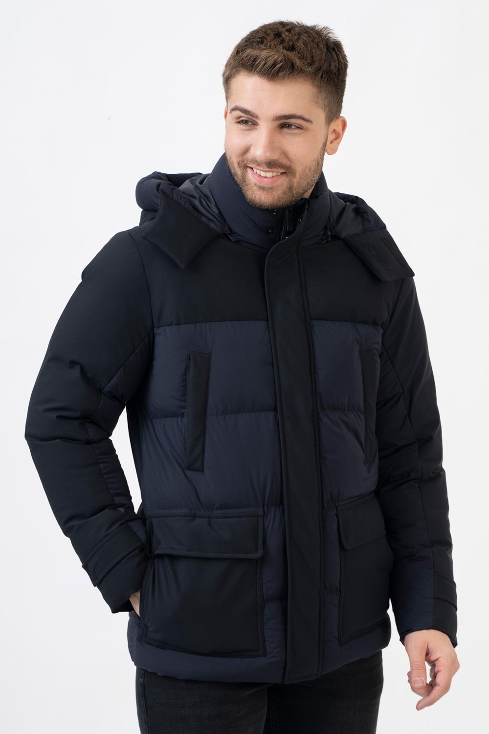 White Stone Edmonton 58101SLIM Fit Kapüşonlu Kaban Laci görsel 5