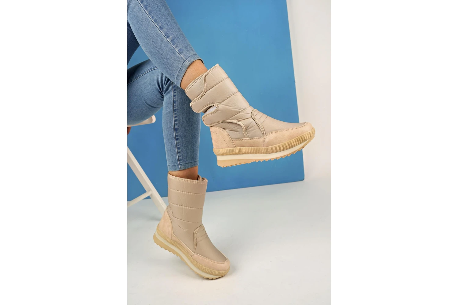 Resim Muggo Felya Garantili Kadın Içi Kürklü Cırtlı Yağmur ve Kar Botu 