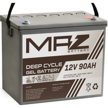 Maz Akü 12 Volt 90 Amper (Ah) Deep Cycle Jel Akü (Yeni Üretim)