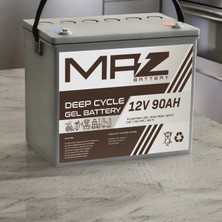 Maz Akü 12 Volt 90 Amper (Ah) Deep Cycle Jel Akü (Yeni Üretim)