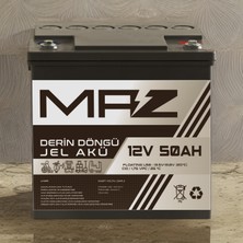 Maz Akü 12 Volt 50 Amper (Ah) Derin Döngü Jel Akü Max Performans