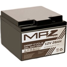 Maz Akü 12 Volt 28 Amper (Ah) Deep Cycle Jel Akü (Yeni Üretim)