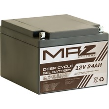 Maz Akü 12 Volt 24 Amper (Ah) Deep Cycle Jel Akü (Yeni Üretim)