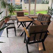 Afa Dekors Zeta 2-1-1 -2 Puf ve Lux Masa Balkon,bahçe, Cafe Takım.mobilyalari