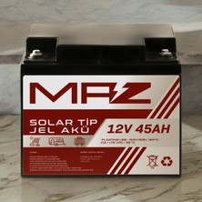 Maz Akü 12 Volt 45 Amper (Ah) Solar Jel Akü (Güneş Paneli Akü)