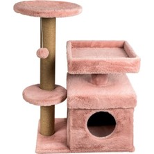 Dubex 39X72X87 cm Kedi Oyun Evi ve Tırmalama Platformu Pembe