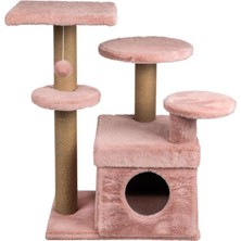 Dubex 65X86X87 cm Kedi Oyun Evi ve Tırmalama Platformu Pembe