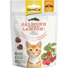 Gimcat Crunchy Snacks Somon _ Ahududulu Tahılsız Kedi Ödülü 50 gr