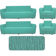 Güzelevim Tekstil Jakarlı Düz Desen Koltuk Takım Kılıfı 3+3+1+1 Elastikli Koltuk Örtüsü
