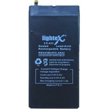 Lightex 4 Volt 2.3 Amper 10X5X2 Lightex LT-425 Akü 50*22*100 mm