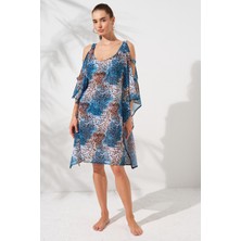 Pierre Cardin Kolu Bant Detaylı Tunik Pareo Ocean  231802-D