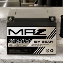 Maz Akü 12 Volt 26 Amper  Kuru Agm Vrla Güç Kaynağı Ups Akü