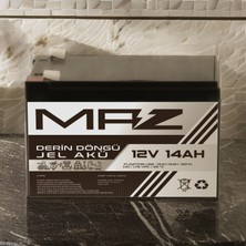 Maz Akü 12 Volt 14 Amper  Derin Döngü Jel Akü Max Performans