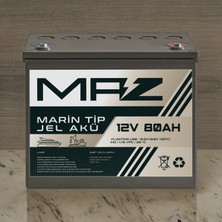 Maz Akü 12 Volt 80 Amper (Ah) Marin Jel VRLA Akü (Yat Tekne Akü)