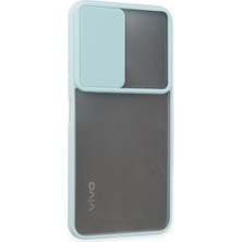 Pluscep Aksesuar Samsung M51 ile Uyumlu Buzlu Kamera Sürgülü Kılıf