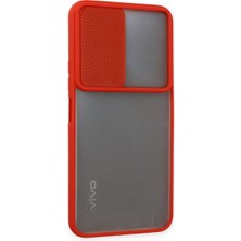 Pluscep Aksesuar Huawei Y6P ile Uyumlu Buzlu Kamera Sürgülü Kılıf