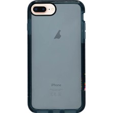 iPhone 7 Plus / iPhone 8 Plus ile Uyumlu Kenar Renkli Shock Şeffaf Silikon Telefon Kılıfı