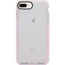 iPhone 7 Plus / iPhone 8 Plus ile Uyumlu Kenar Renkli Shock Şeffaf Silikon Telefon Kılıfı