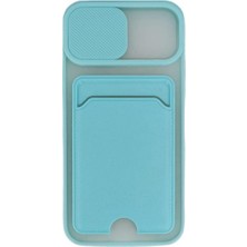 iPhone 13 Uyumlu Kartlıklı Sürgülü Kapak Telefon Kılıfı