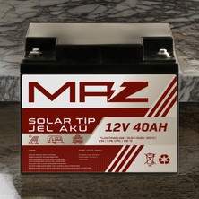 Maz Akü 12 Volt 40 Amper (Ah) Solar Jel Akü (Güneş Paneli Akü)