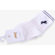 Katamino Erkek Çocuk Soket Çorap At Nakışlı 1-2-9-10 Yaş, Ekru