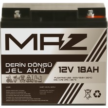 Maz Akü 12 Volt 18 Amper  Derin Döngü Jel Akü Max Performans